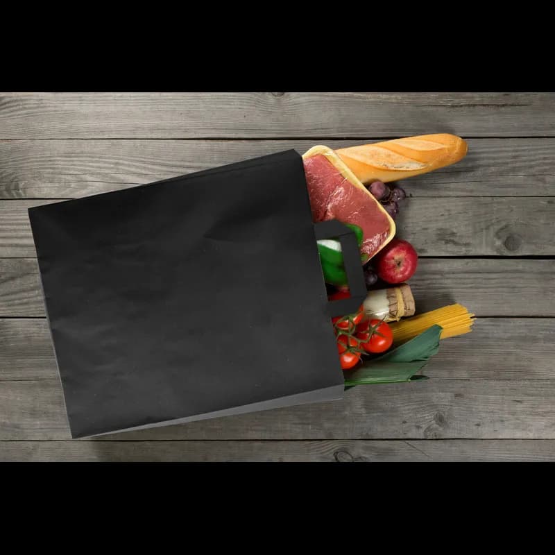 Bag 6.9X3.5 IN 6.9 IN Paper Black With Handle 500 Count/Case