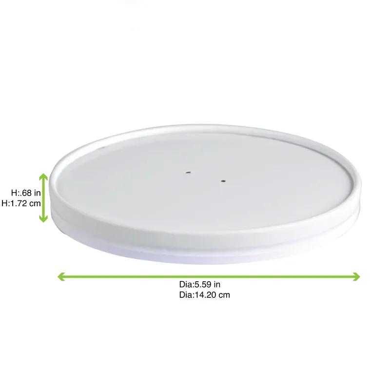 Lid Flat 5.9X1 IN Paper White Round For Container 45 Count/Pack 8 Packs/Case 360 Count/Case