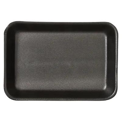 2 Meat Tray 5.75X8.25X1 IN Polystyrene Foam Deep Black Rectangle 500/Case
