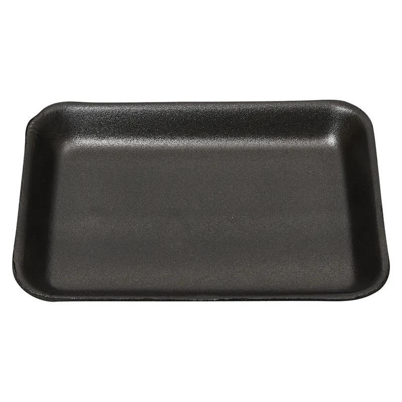 2 Meat Tray 5.75X8.25X1 IN Polystyrene Foam Deep Black Rectangle 500/Case