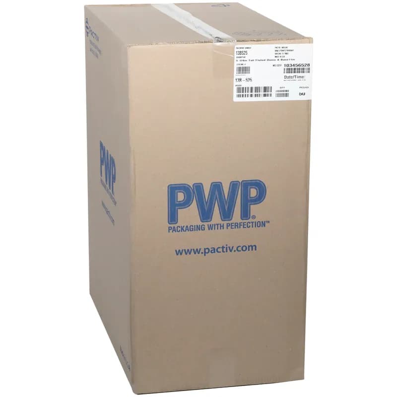 Cake Container & Lid Combo For 11 IN Cake With High Dome Lid 12.57X5.25 IN PET Black Clear Fluted 50/Case