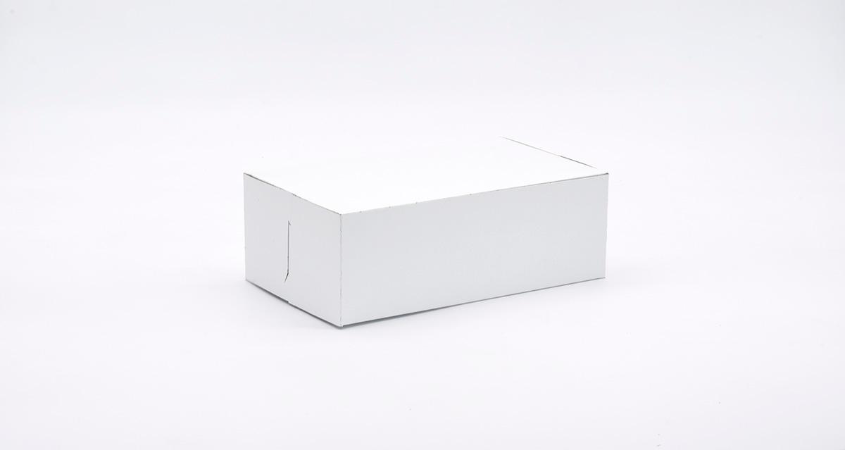 Easy Lock Cake Box 9X5X4 IN SUS Paperboard CRB White Rectangle Lock Corner 1-Piece 250/Bundle