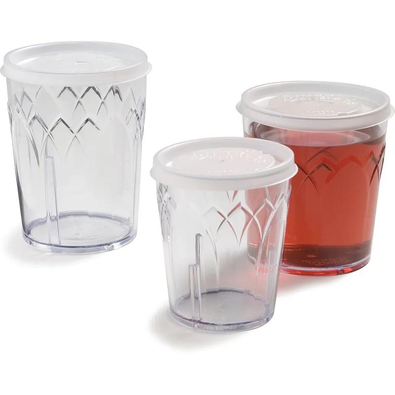 Dinex® Lid Flat PS Translucent For 6-8 OZ Cup No Hole 1000/Case