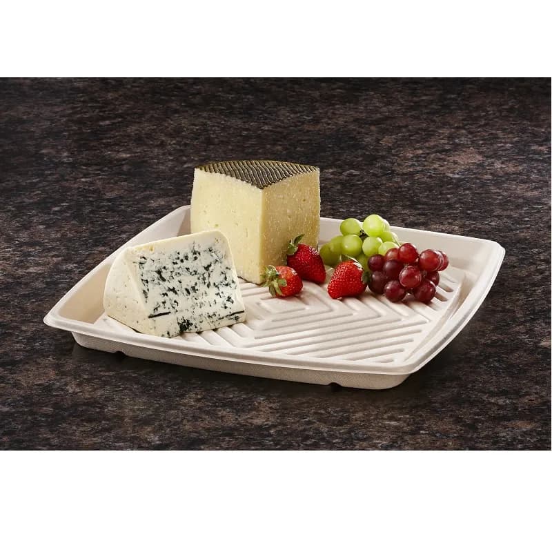 Serving Tray Base 16X16X1.13 IN Pulp Fiber Kraft Square 25/Case