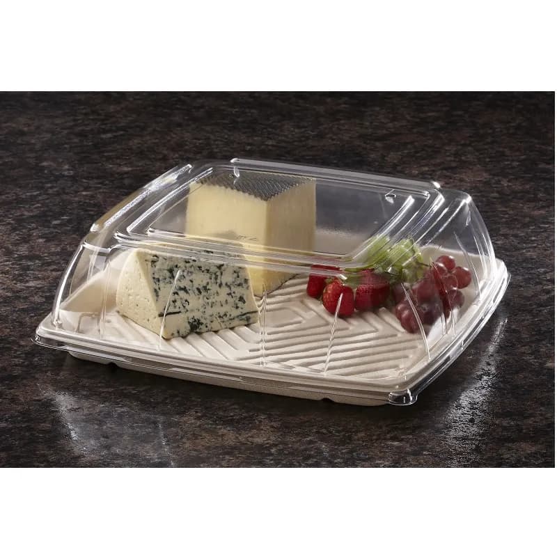 Lid 16.07X16.07X3.56 IN PET Clear Square For Platter 25/Case
