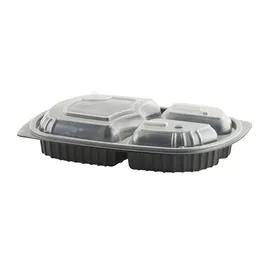 Take-Out Container Base & Lid Combo 15-5 OZ PP Black Clear Microwave Safe 125/Case