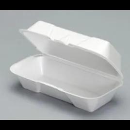 Take-Out Container Hinged With Dome Lid 8X4X3 IN Polystyrene Foam White Rectangle 1/Case
