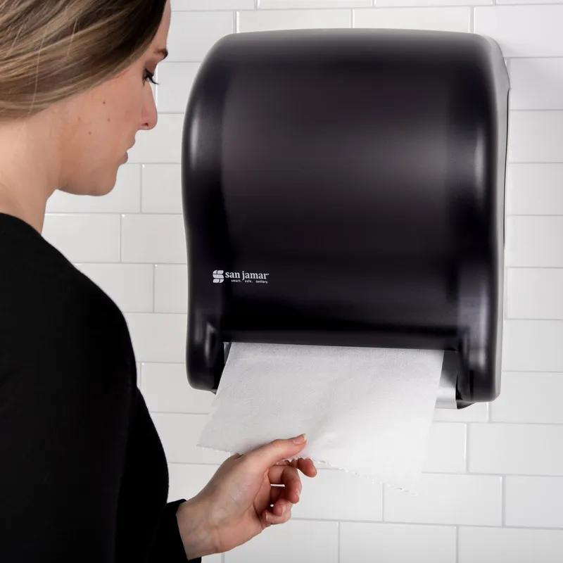 San Jamar Tear-N-Dry Essence Paper Towel Dispenser ABS Wall Mount Black Electronic 1/Each