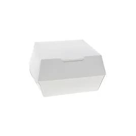 Take-Out Box Hinged With Dome Lid 4.79X4.81X2.75 IN Paperboard White Square Grease Resistant 500/Case