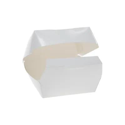 Take-Out Box Hinged With Dome Lid 4.79X4.81X2.75 IN Paperboard White Square Grease Resistant 500/Case
