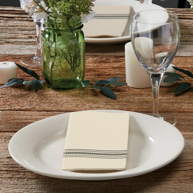 Dinner Napkins White Black Dishtowel Print Tissue Paper Ultra PLY 800/Case