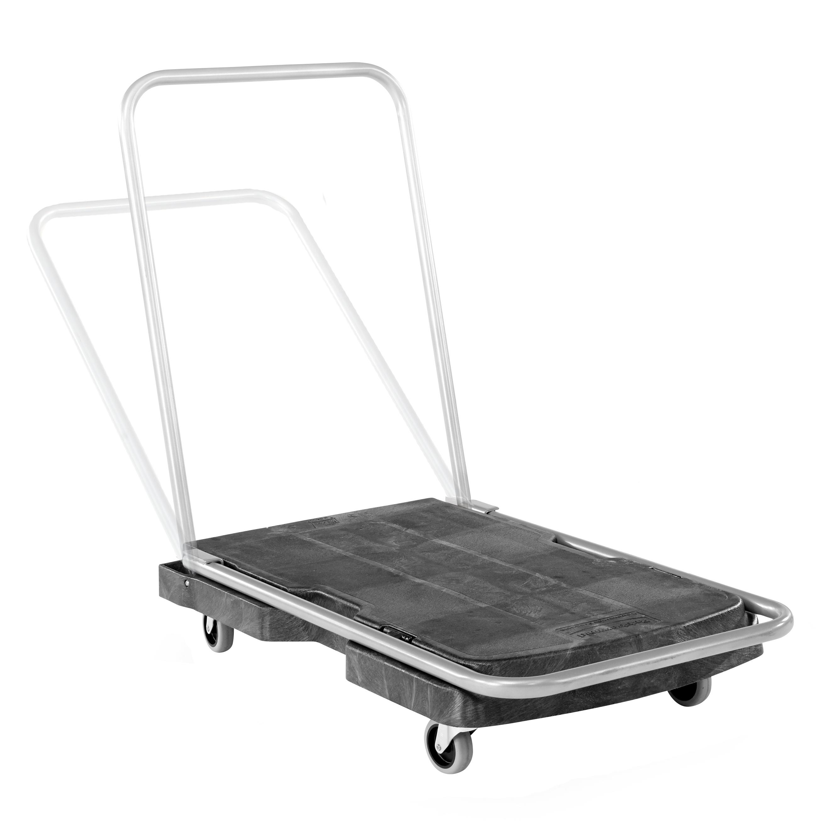 Triple Trolley 32.5X20.5X36 IN 250 LB Black Gray Resin Straight Handle Utility 3 IN TPR Casters Ergonomic Handle 1/Each