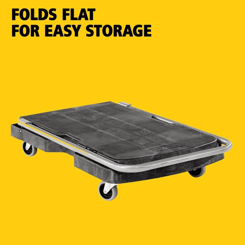 Triple Trolley 32.5X20.5X36 IN 250 LB Black Gray Resin Straight Handle Utility 3 IN TPR Casters Ergonomic Handle 1/Each