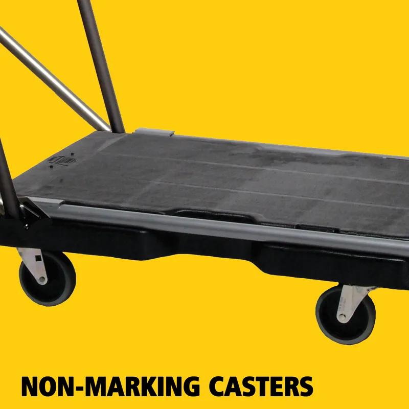Triple Trolley 32.5X20.5X36 IN 250 LB Black Gray Resin Straight Handle Utility 3 IN TPR Casters Ergonomic Handle 1/Each
