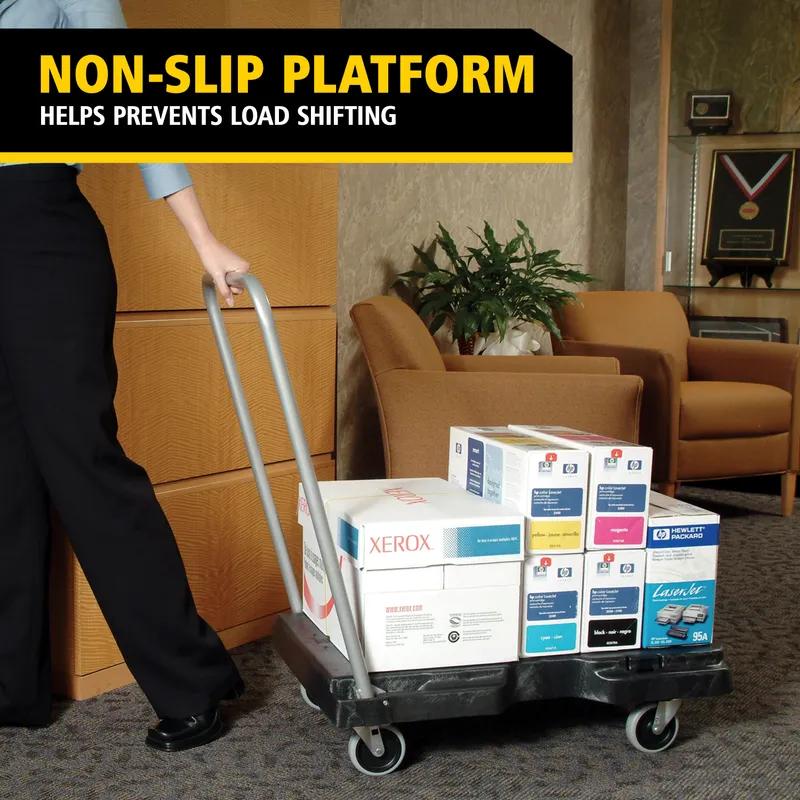 Triple Trolley 32.5X20.5X36 IN 250 LB Black Gray Resin Straight Handle Utility 3 IN TPR Casters Ergonomic Handle 1/Each