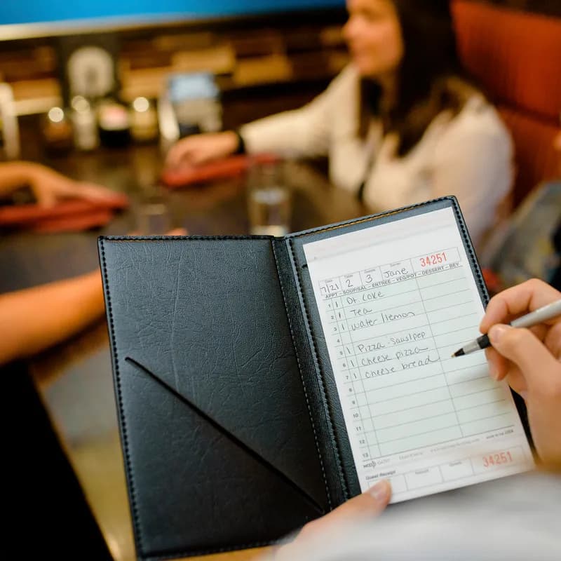 Guest Check 4.25X7.25 IN Green Medium-Wide 2-Part Carbonless 13 Line 50 Sheets/Pack 40 Packs/Case 2000 Count/Case