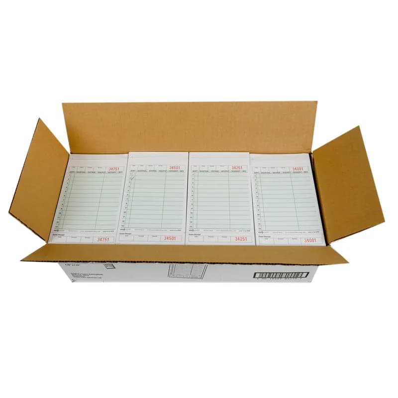 Guest Check 4.25X7.25 IN Green Medium-Wide 2-Part Carbonless 13 Line 50 Sheets/Pack 40 Packs/Case 2000 Count/Case