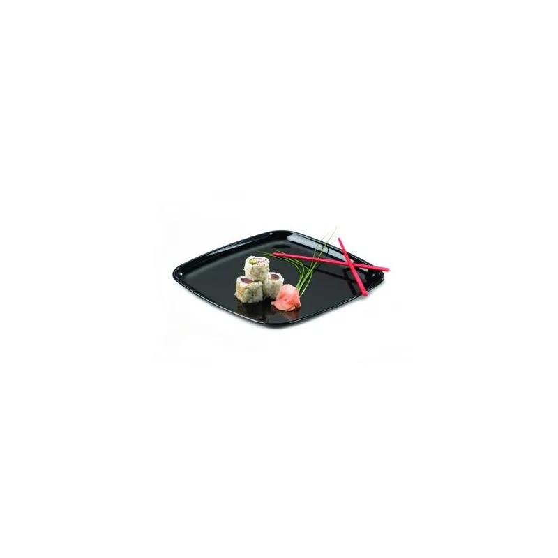 Take-Out Container Base 10.7X10.7X0.58 IN PS Black Square 25/Case
