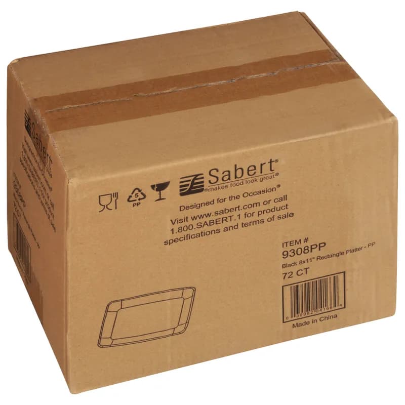 Mozaïk® Serving Tray Base 8X11X0.55 IN PS Black Rectangle 72/Case