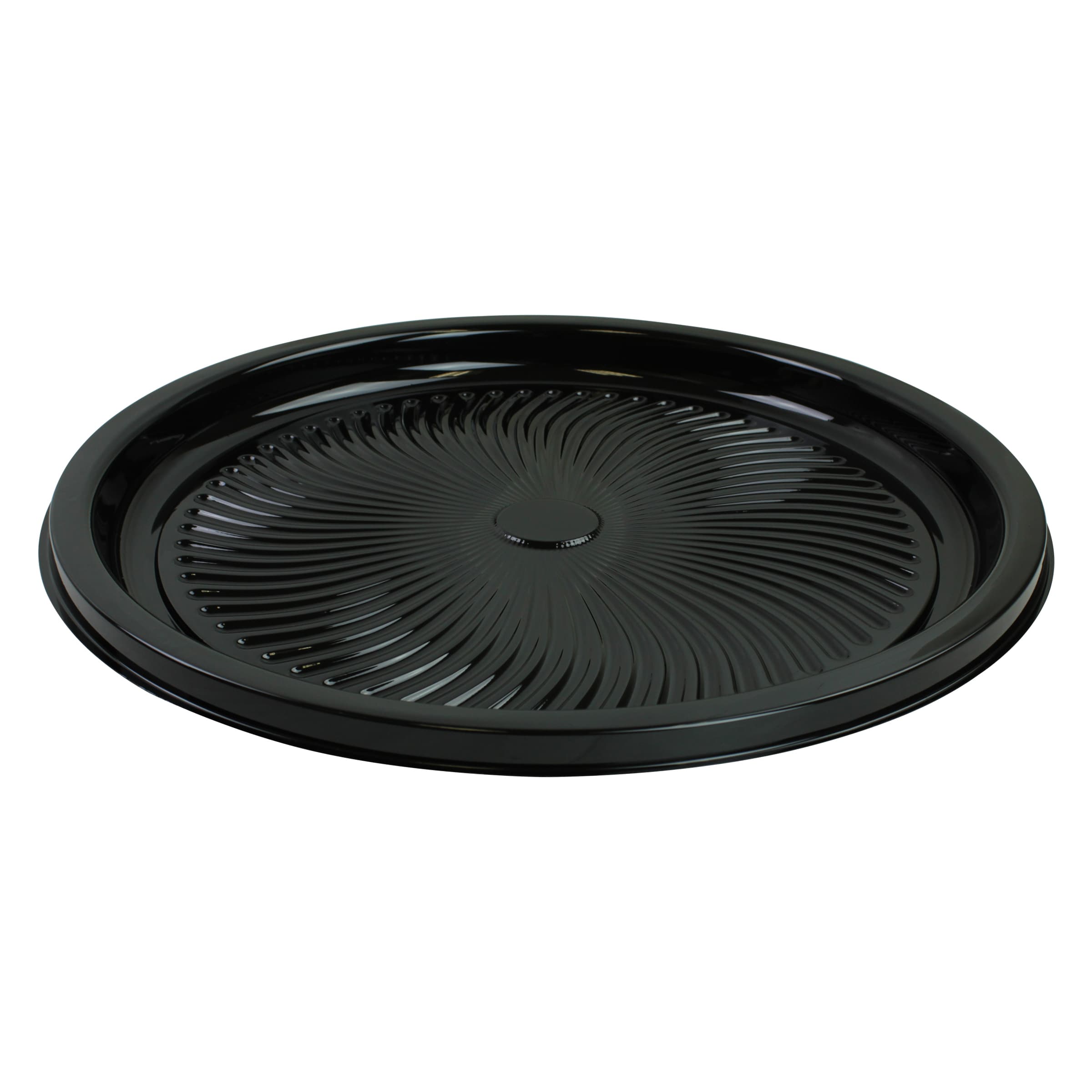 Serving Tray Base 18.13X1.38 IN PET Black Round 36/Case