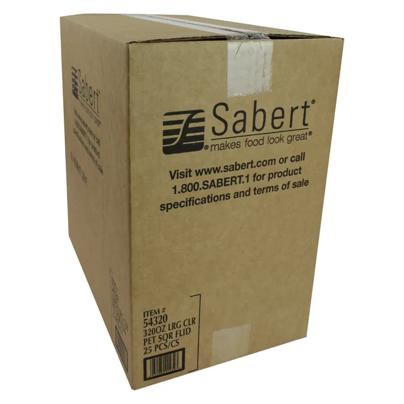 Lid Flat 14.4X14.4X0.4 IN PET Clear Square For 320 OZ Bowl 25/Case