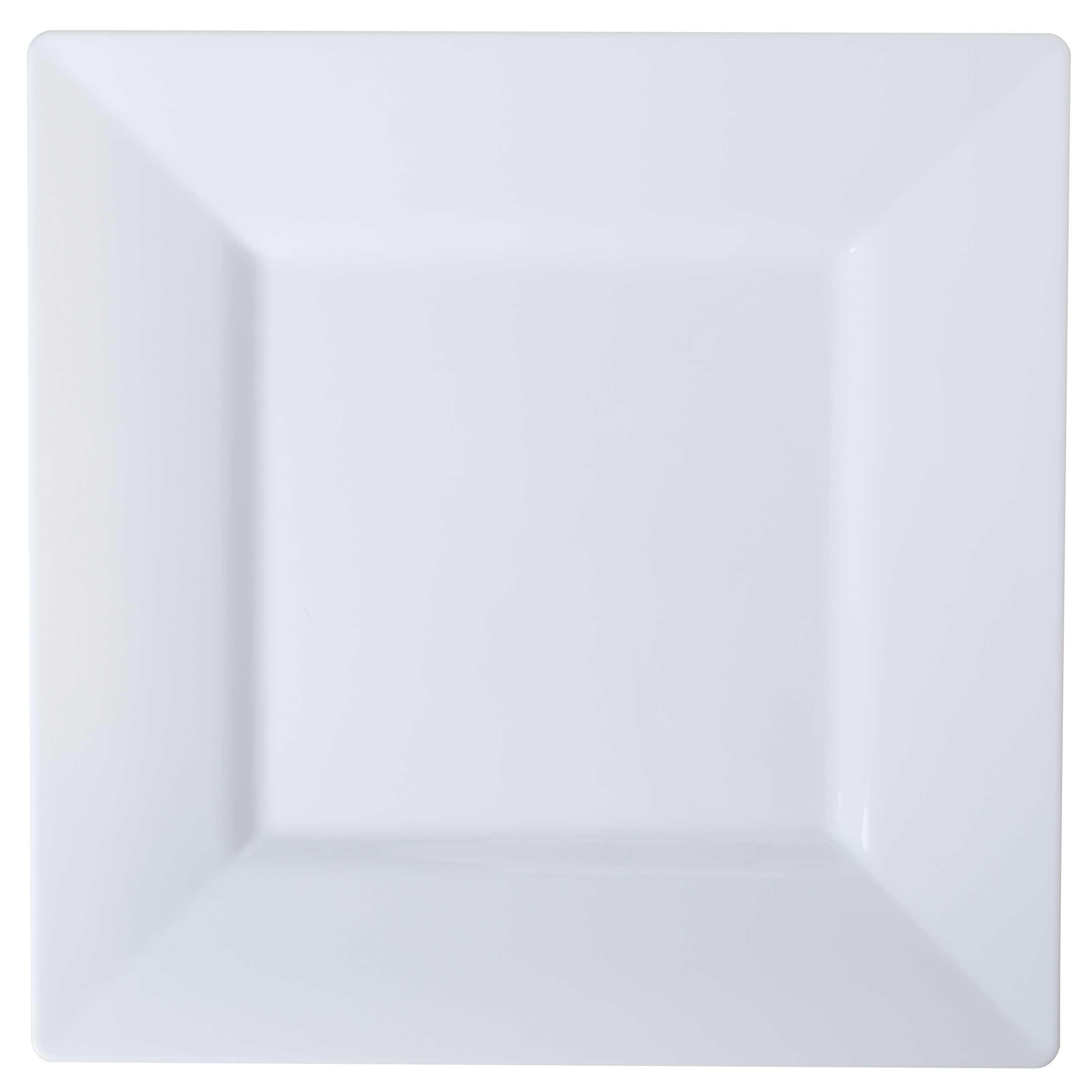 Plate 9.5X9.5 IN Plastic White Square 120/Case