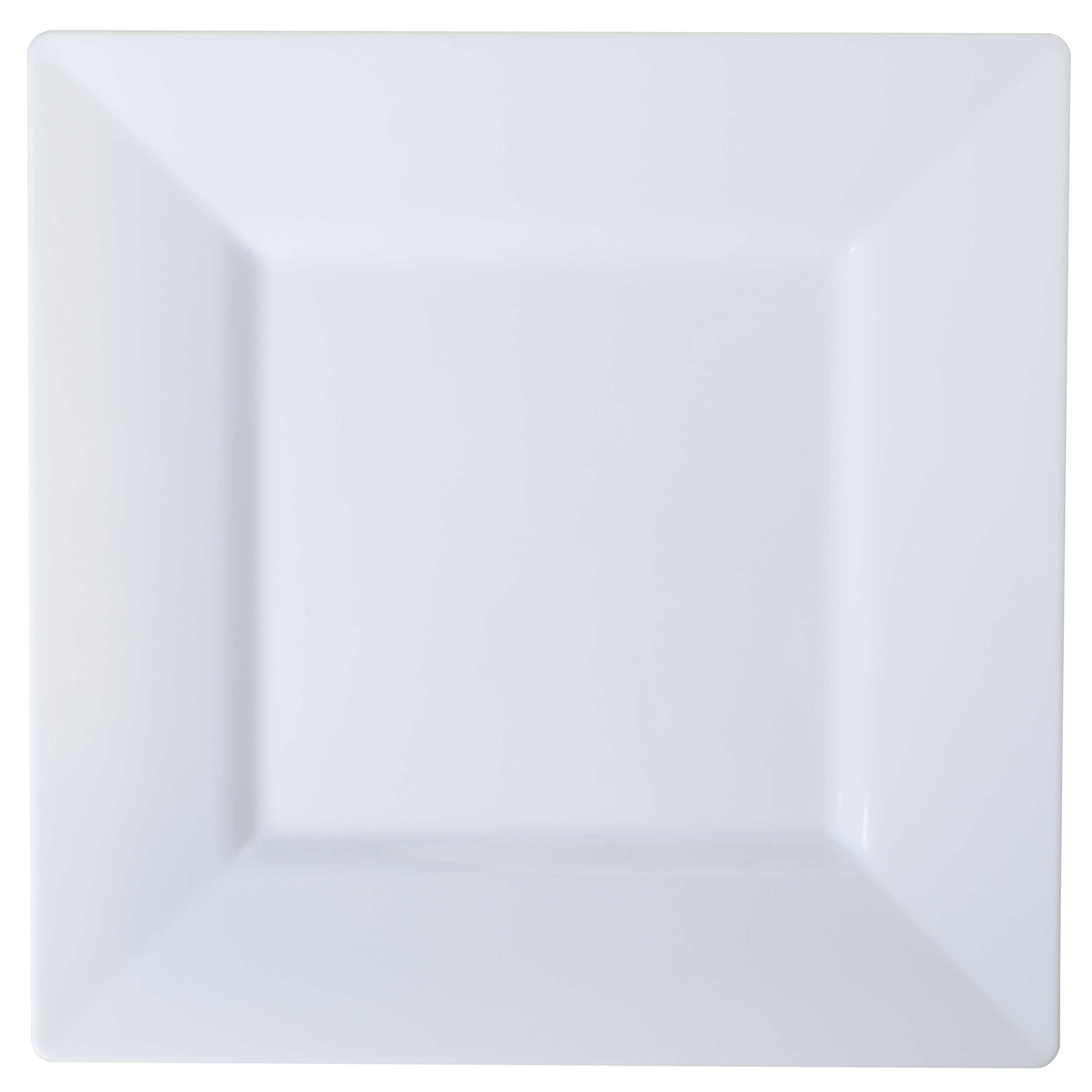 Plate 9.5X9.5 IN Plastic White Square 120/Case