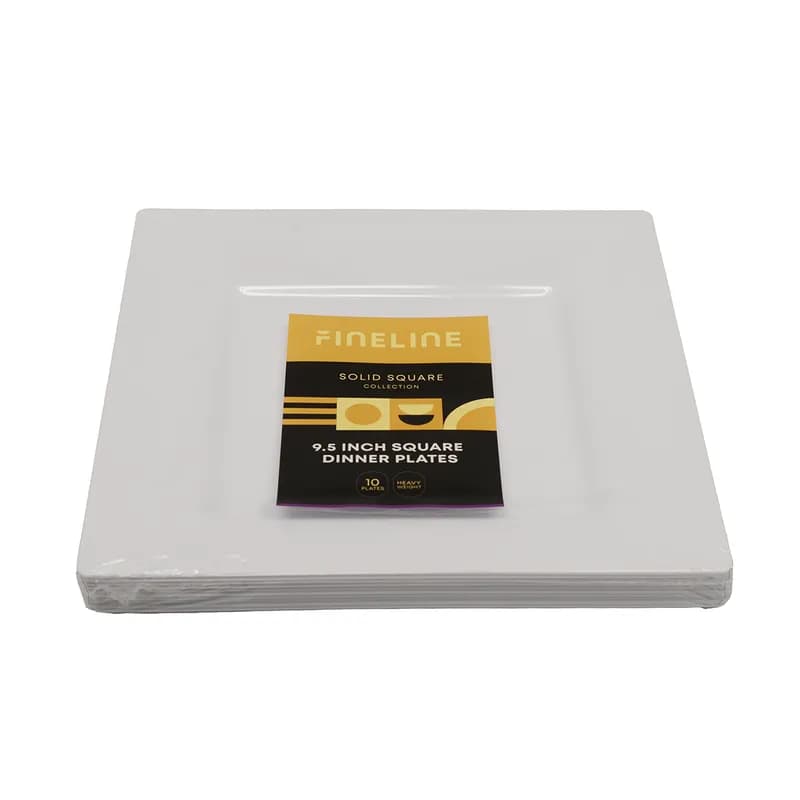 Plate 9.5X9.5 IN Plastic White Square 120/Case