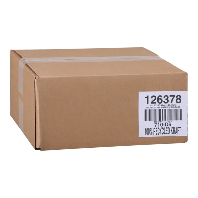 Beverage Napkins Kraft Paper 1PLY 1/4 Fold 1000/Case