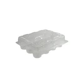 Cupcake Hinged Container With Dome Lid 13X10.5X3 IN 12 Compartment OPS Clear Rectangle 100/Case