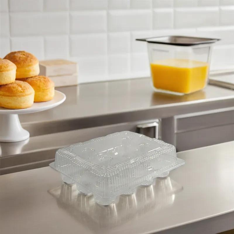 Cupcake Hinged Container With Dome Lid 13X10.5X3 IN 12 Compartment OPS Clear Rectangle 100/Case