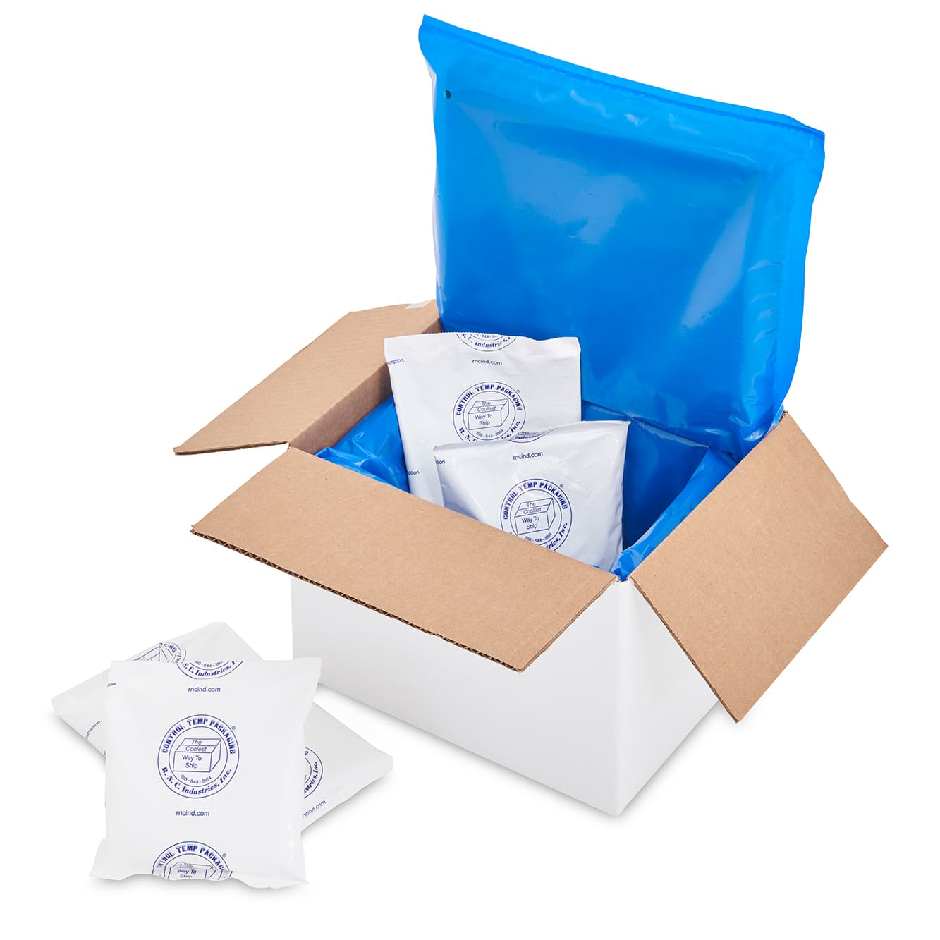Control Temp Blue Insulated Shipping Kit 10X10X8 IN Includes 2 Gel Paks & Packing Tips 8inX8inX6in Load Space 25/Bundle