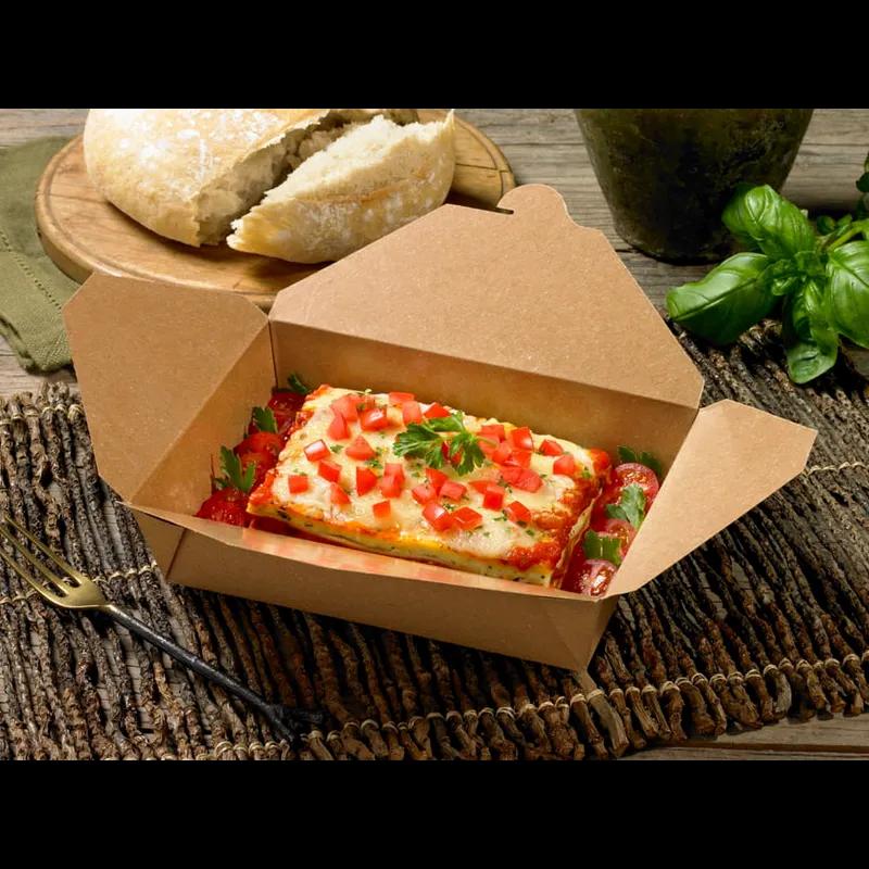 Bio-Pak® #8 Take-Out Box Fold-Top 45 OZ Paper Kraft 300/Case