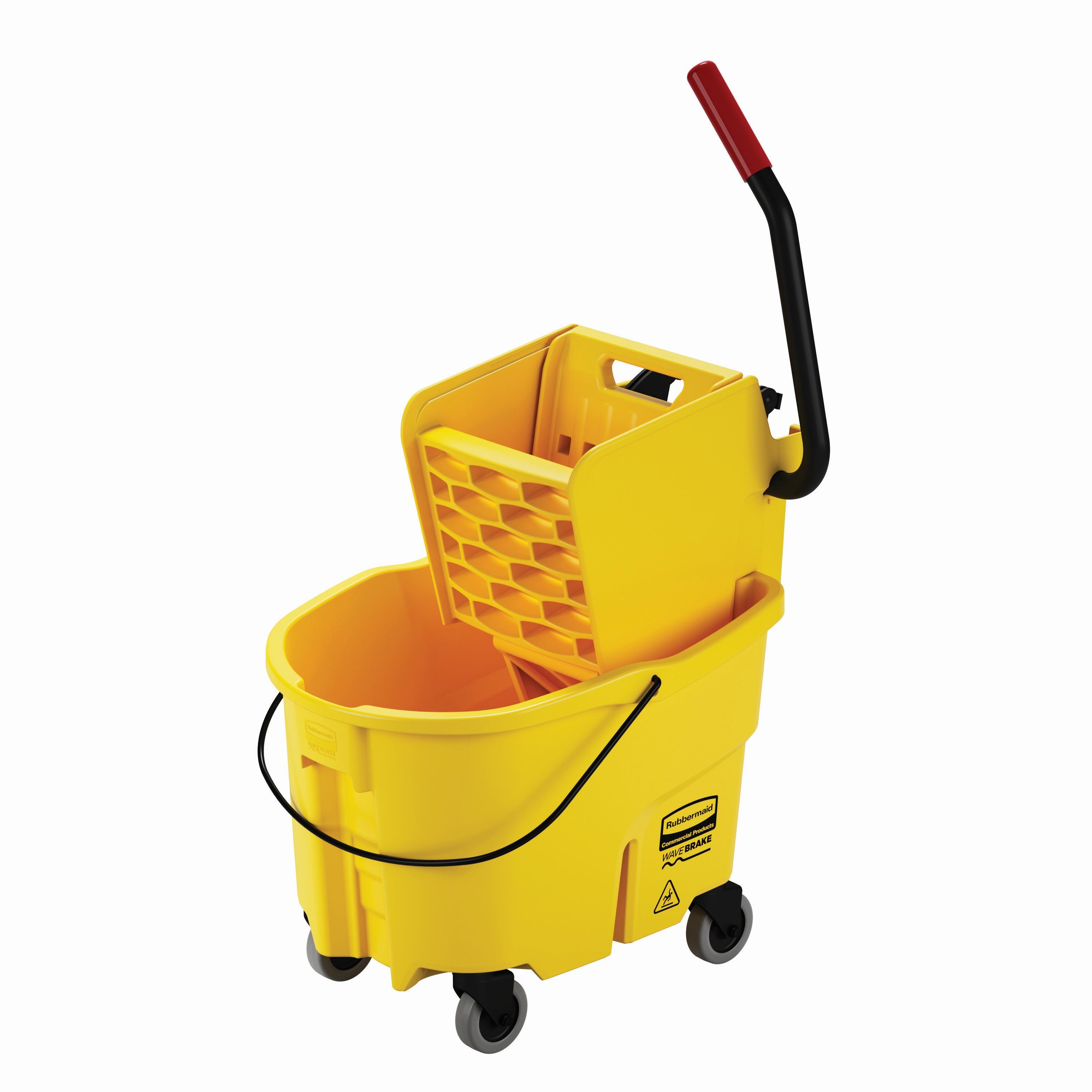 WaveBrake® Mop Bucket & Wringer 26 QT Plastic Yellow Side Press 1/Each
