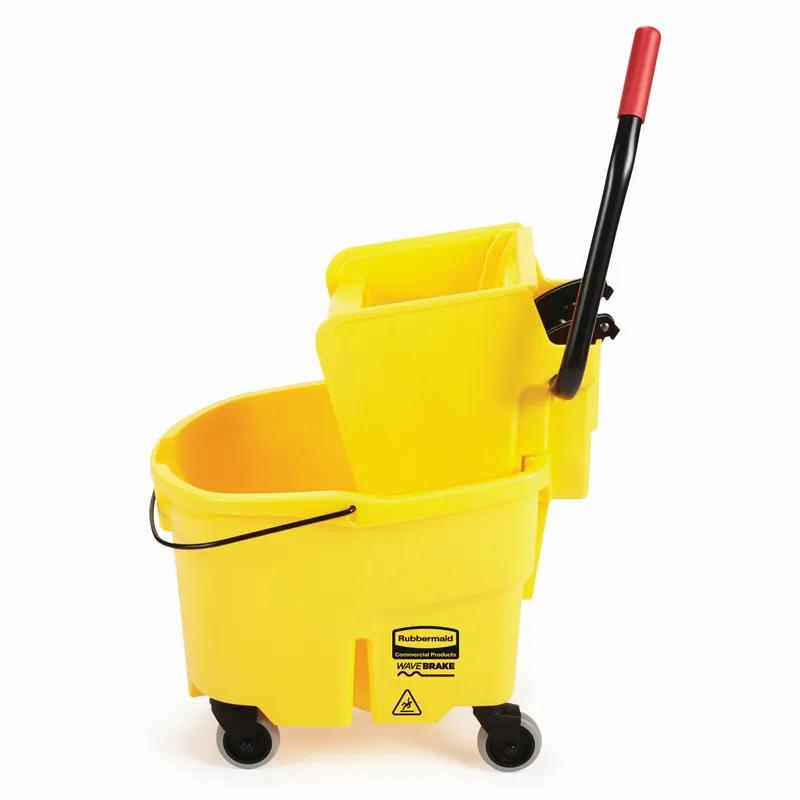 WaveBrake® Mop Bucket & Wringer 26 QT Plastic Yellow Side Press 1/Each