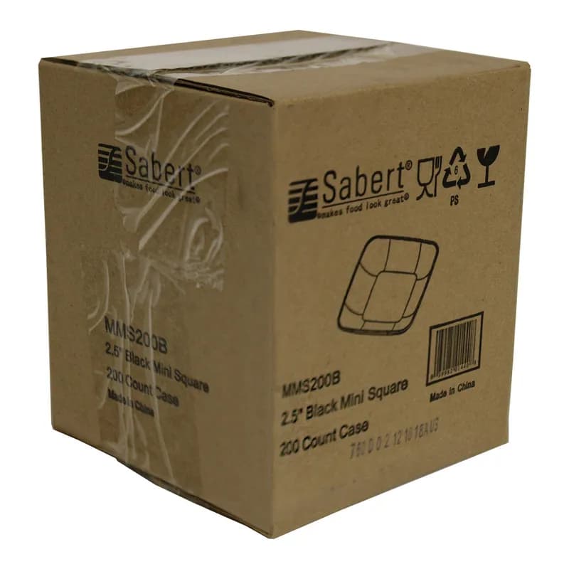 Mozaïk® Tasting Plate Mini Black Square 200/Case