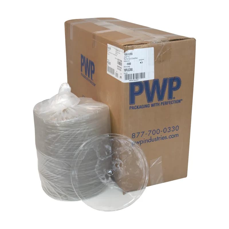 Lid Flat 9.88X0.4 IN PET Clear Round For Container Center Snap 200/Case