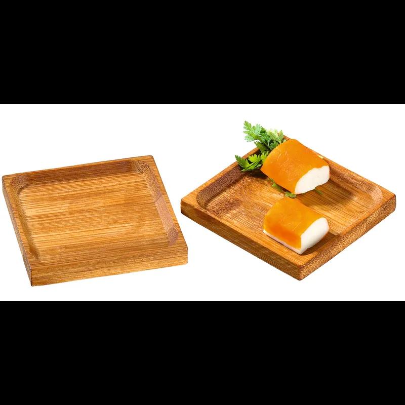 Dish Mini 2.4X2.4 IN Bamboo Natural Square 24 Count/Pack 6 Packs/Case 144 Count/Case