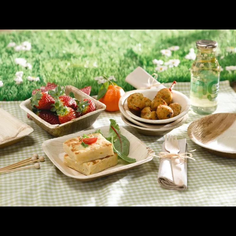 Take-Out Container Base 2.5X2.5X1.3 IN Palm Leaf Square 50 Count/Pack 6 Packs/Case 300 Count/Case