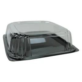 UltraStack® Take-Out Container Base & Lid Combo With Dome Lid 14.1X14.1X4.54 IN PET Black Clear Square 25/Case
