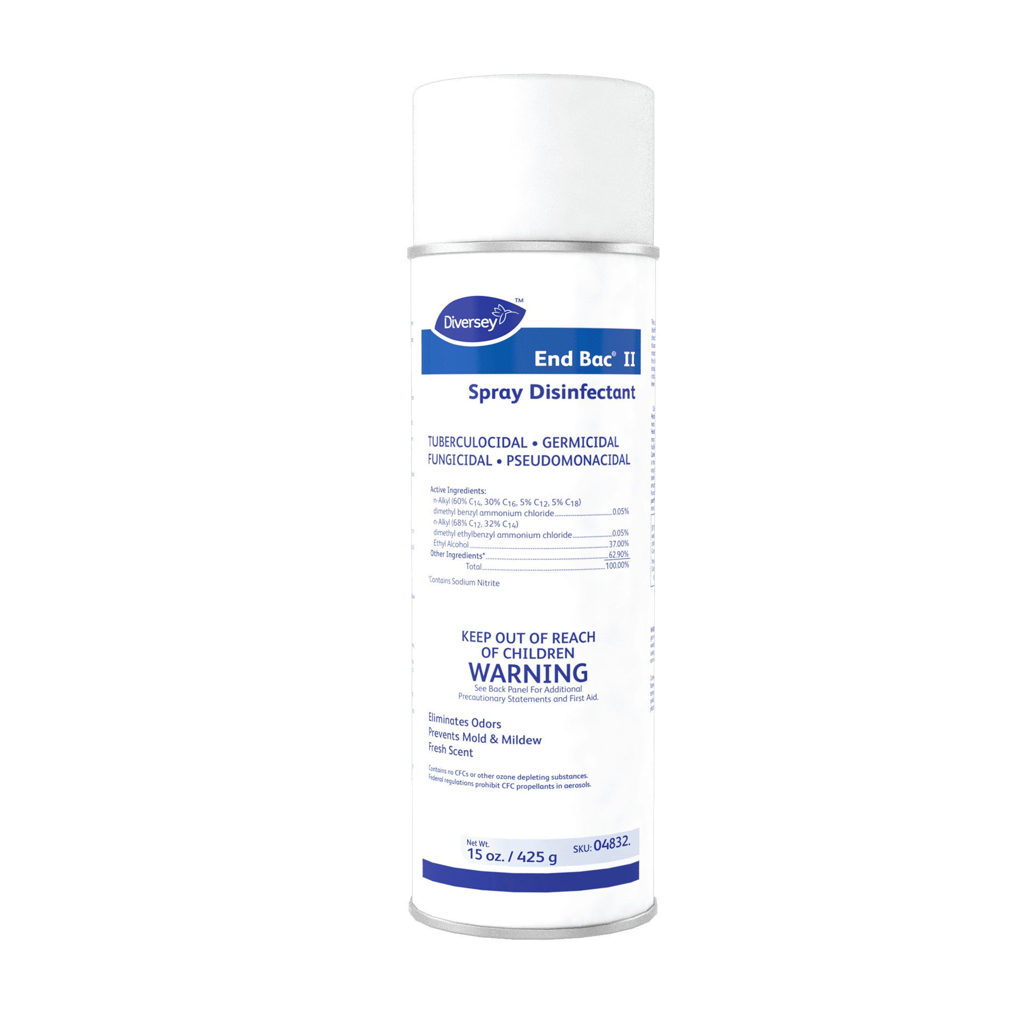 End Bac II® Disinfectant 15 FLOZ Multi Surface Aerosol RTU Quat Germicidal Fungicidal Tuberculocidal 12/Case