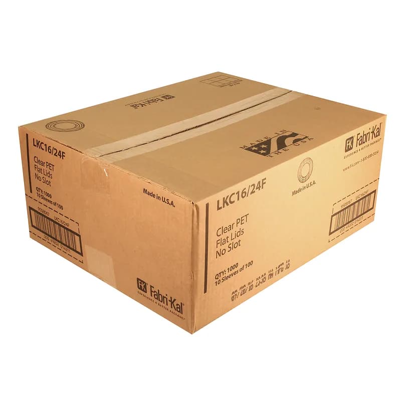 Kal-Clear Lid 4X0.3 IN PET Clear For 16 OZ Cold Cup No Slot 1000/Case