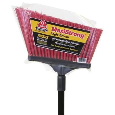 MaxiStrong® Outdoor Broom 48IN Red Black Steel PET With 13IN Head Angled 1/Each