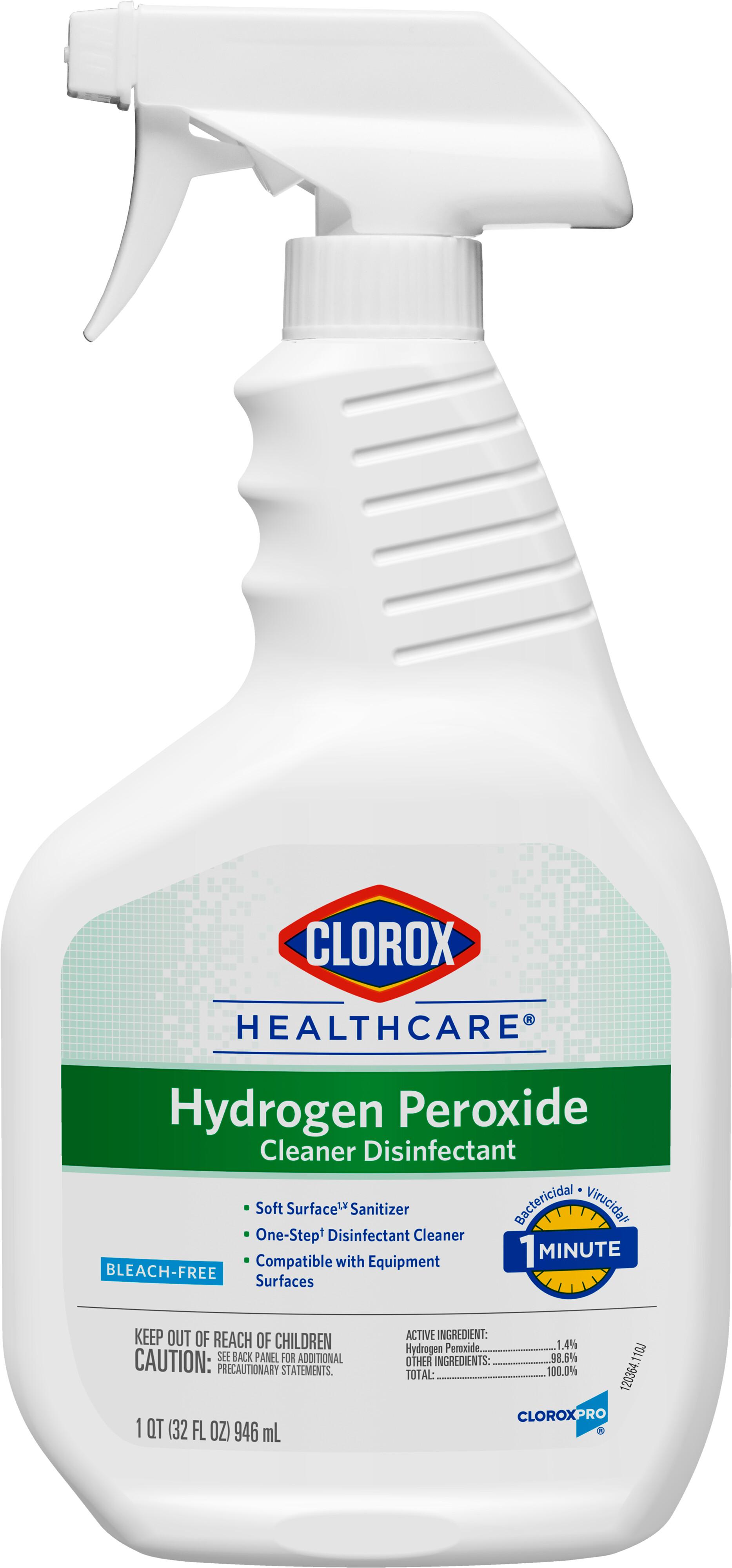 Clorox Healthcare® Hydrogen Peroxide Unscented One-Step Disinfectant 32 FLOZ Multi Surface RTU 9/Case