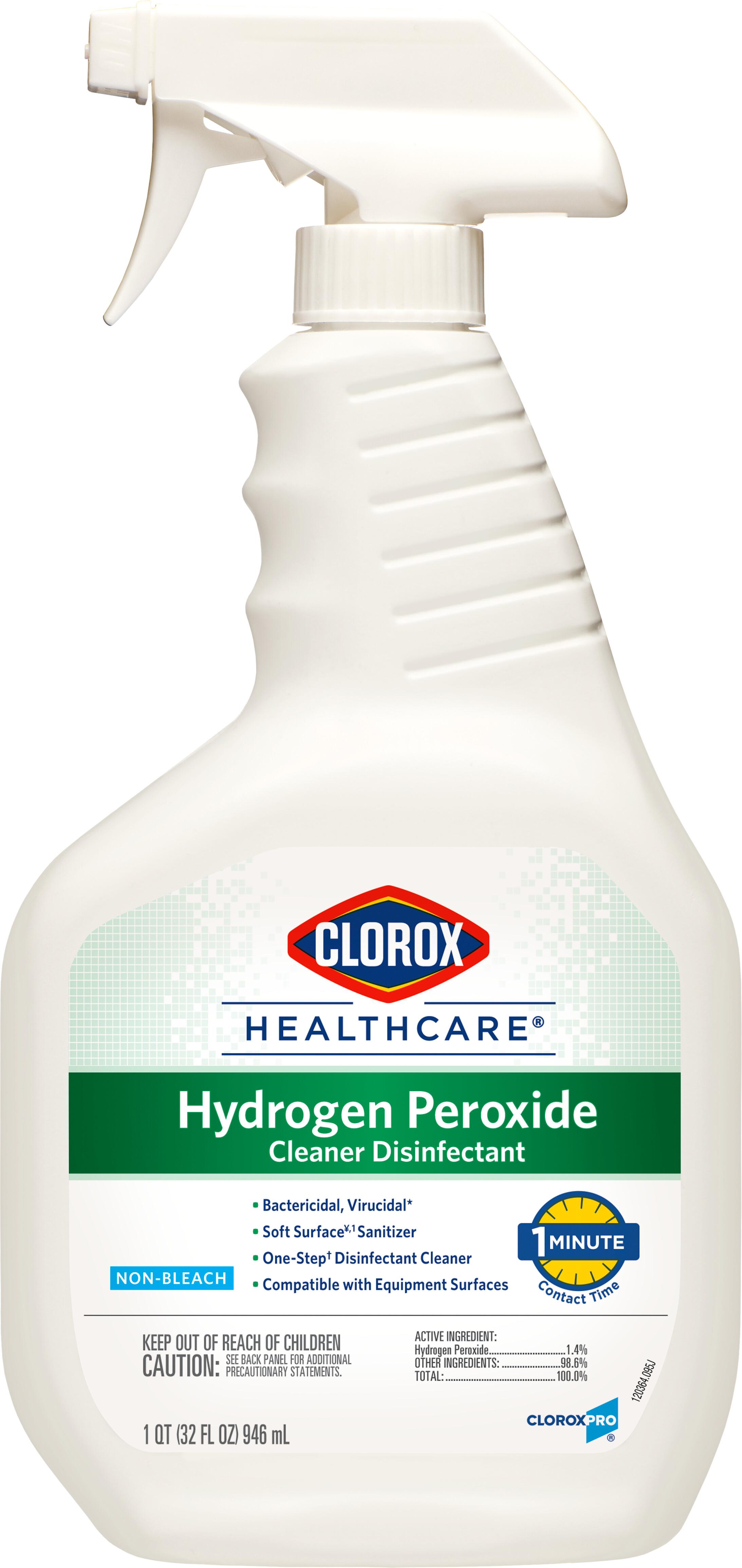 Clorox Healthcare® Hydrogen Peroxide Unscented One-Step Disinfectant 32 FLOZ Multi Surface RTU 9/Case