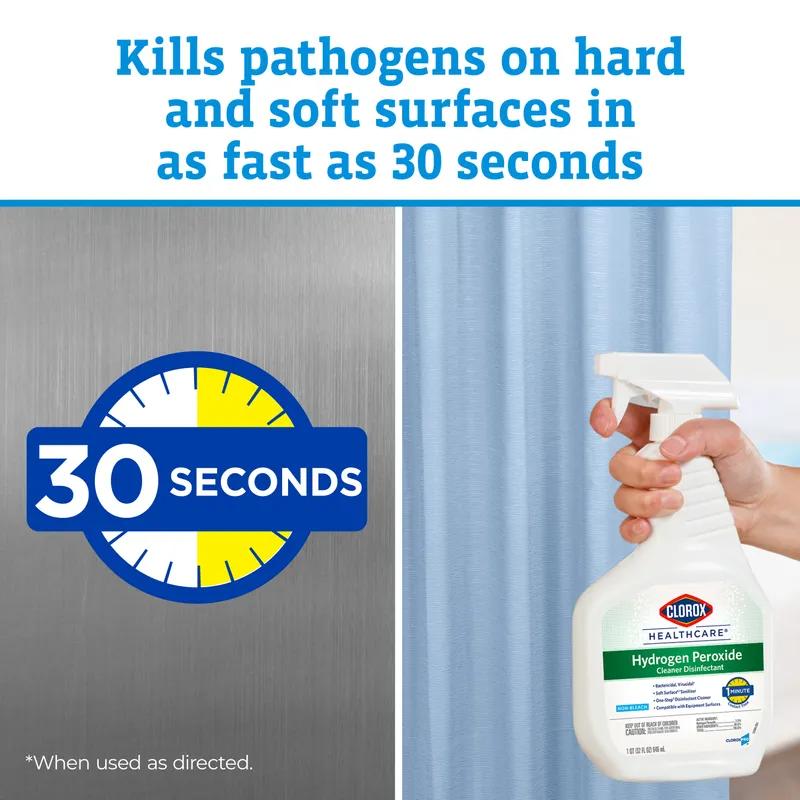 Clorox Healthcare® Hydrogen Peroxide Unscented One-Step Disinfectant 32 FLOZ Multi Surface RTU 9/Case