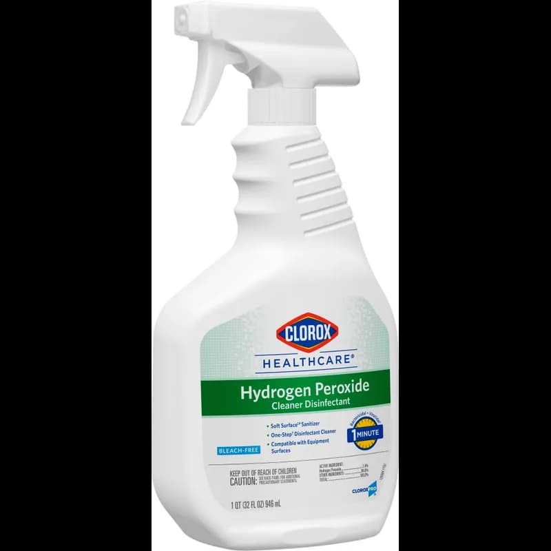 Clorox Healthcare® Hydrogen Peroxide Unscented One-Step Disinfectant 32 FLOZ Multi Surface RTU 9/Case