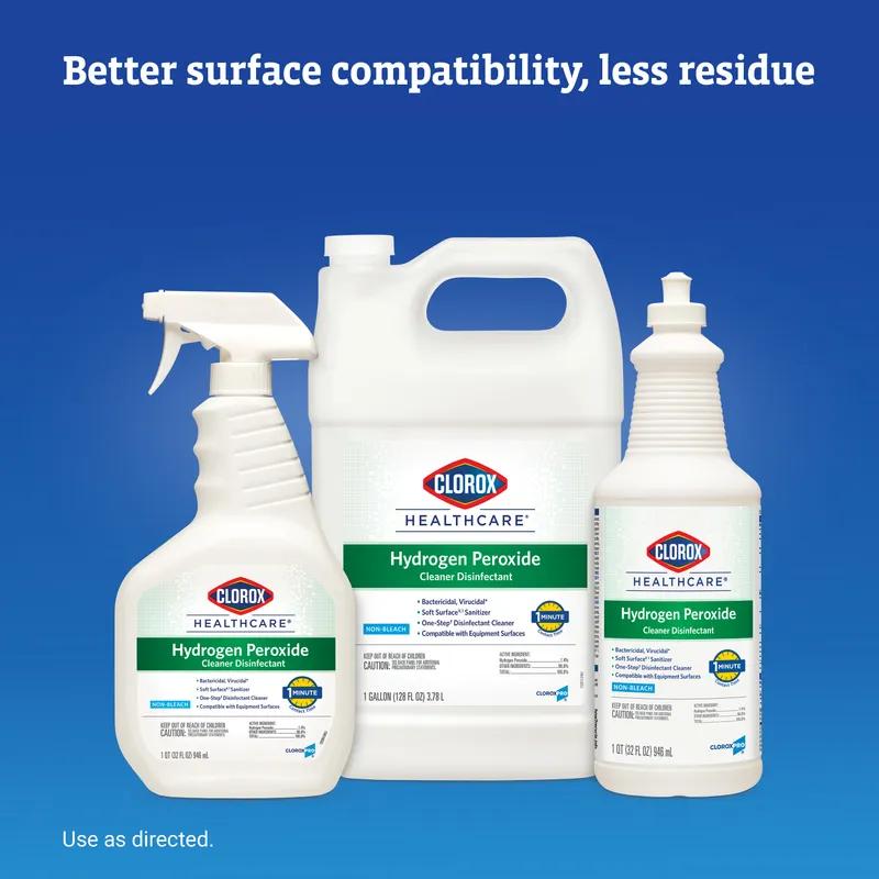 Clorox Healthcare® Hydrogen Peroxide Unscented One-Step Disinfectant 32 FLOZ Multi Surface RTU 9/Case