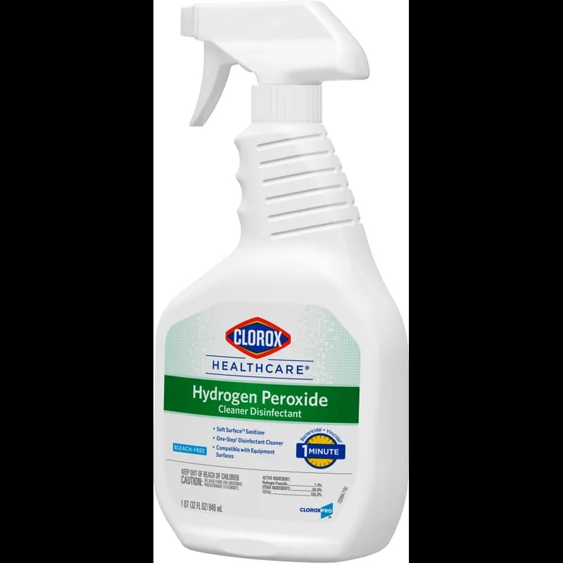 Clorox Healthcare® Hydrogen Peroxide Unscented One-Step Disinfectant 32 FLOZ Multi Surface RTU 9/Case