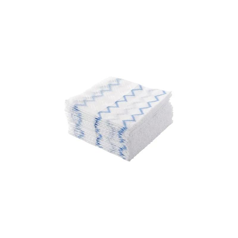 Hygen™ Cleaning Cloth 8X10 IN Microfiber White Blue Refill Disposable 150/Case